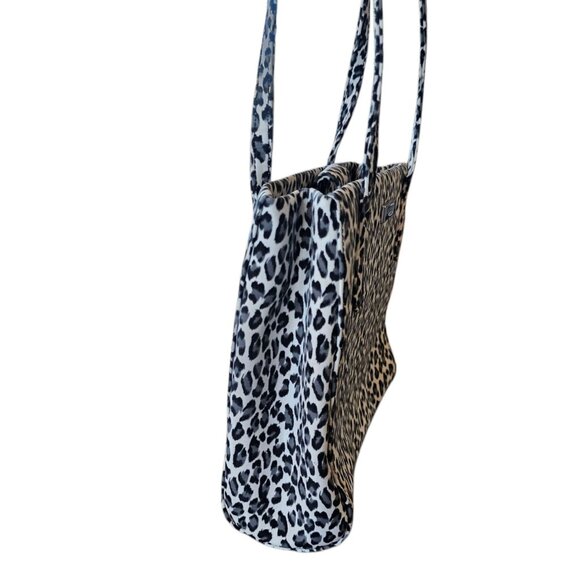 Retro Y2K Snow Leopard Print Shoulder Bag Purse Black And‎ White Animal Print - Picture 6 of 9